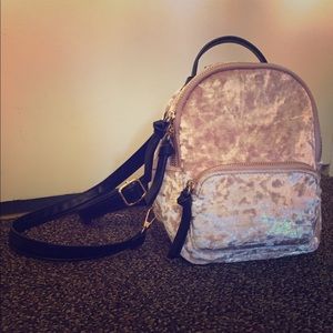 Crushed velvet mini backpack